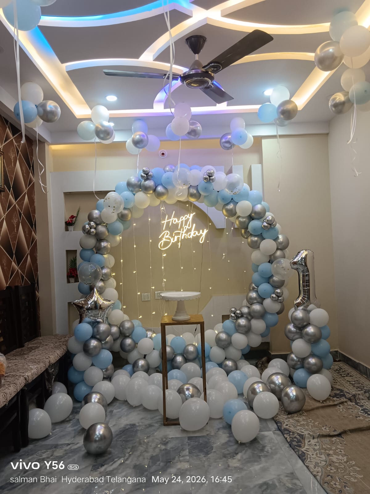 Blue Theme Balloon Ring Birthday